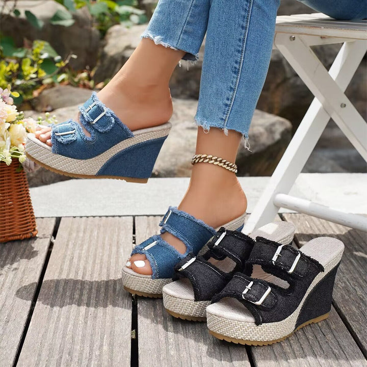 Atelier | Sandales à talon compensé Fray Edge
