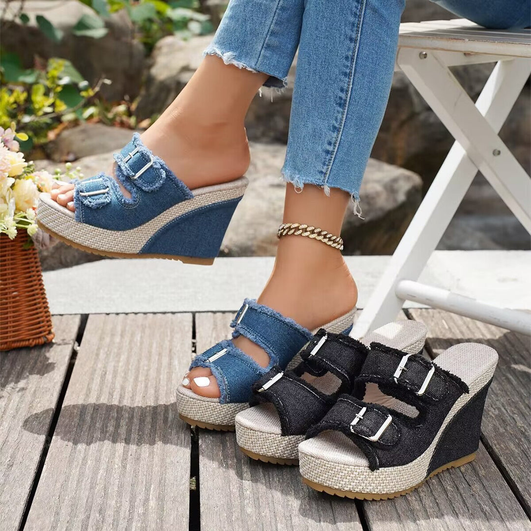 Atelier | Sandales à Talon Wedge Fray Edge