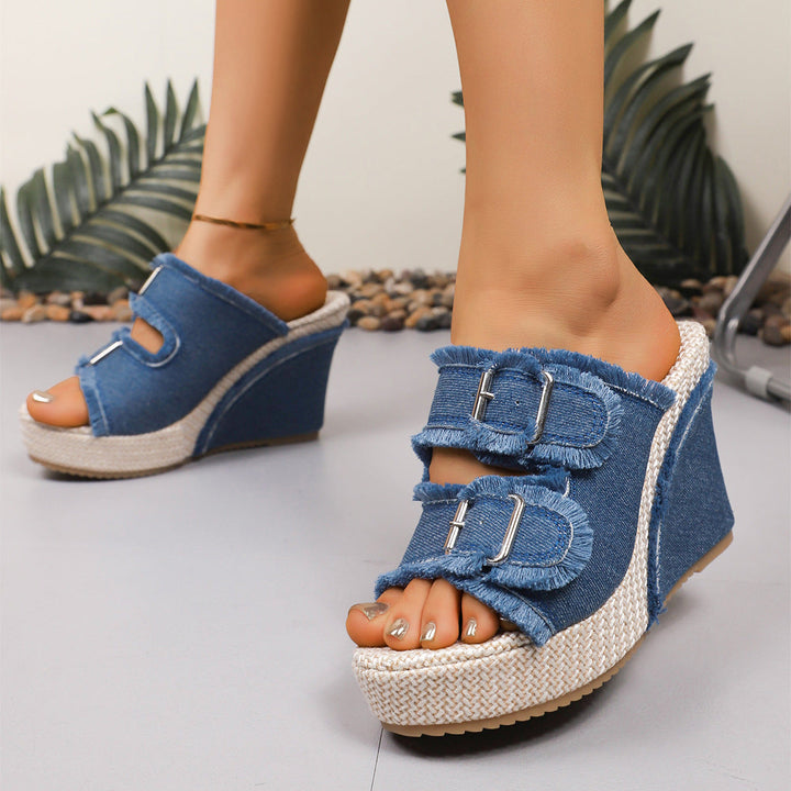 Atelier | Sandales à talon compensé Fray Edge