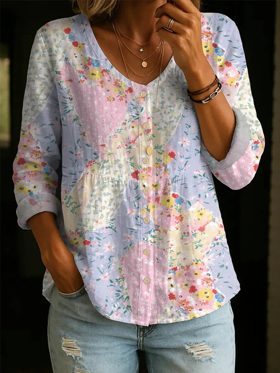 Margaret Waverly | Blouse en Patchwork Floral