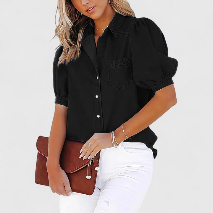 Regina | Blouse Relaxante avec Manches Bouffantes
