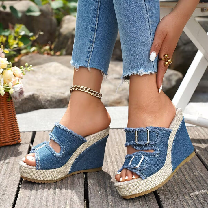 Atelier | Sandales à Talon Wedge Fray Edge