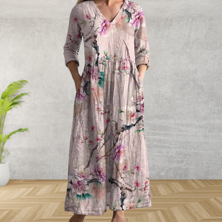 Yulya™ | Robe Midi Florale Élégante
