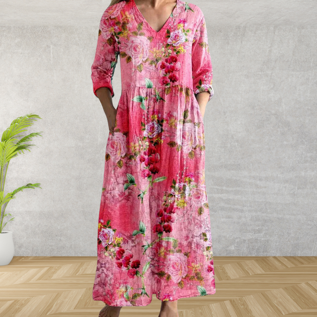 Yulya™ | Robe Midi Florale Élégante