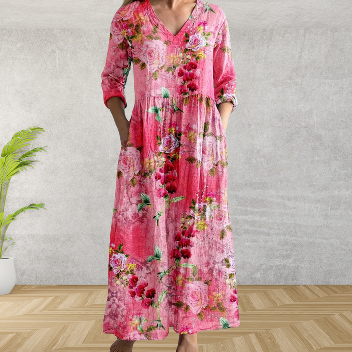 Yulya™ | Robe Midi Florale Élégante