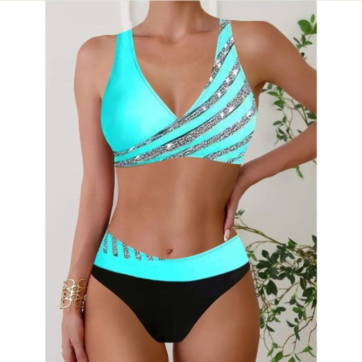Zoë – Haut de bikini imprimé style halter