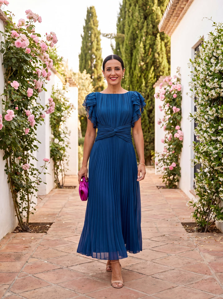 LARA | ROBE MAXI PLISSÉE CLASSIQUE
