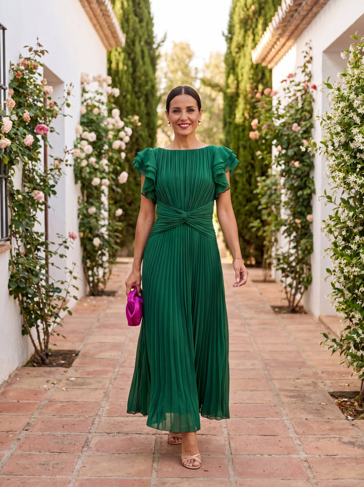 LARA | ROBE MAXI PLISSÉE CLASSIQUE
