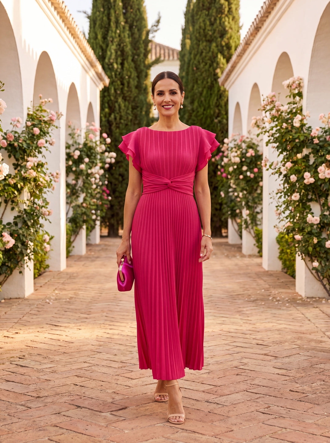 LARA | ROBE MAXI PLISSÉE CLASSIQUE