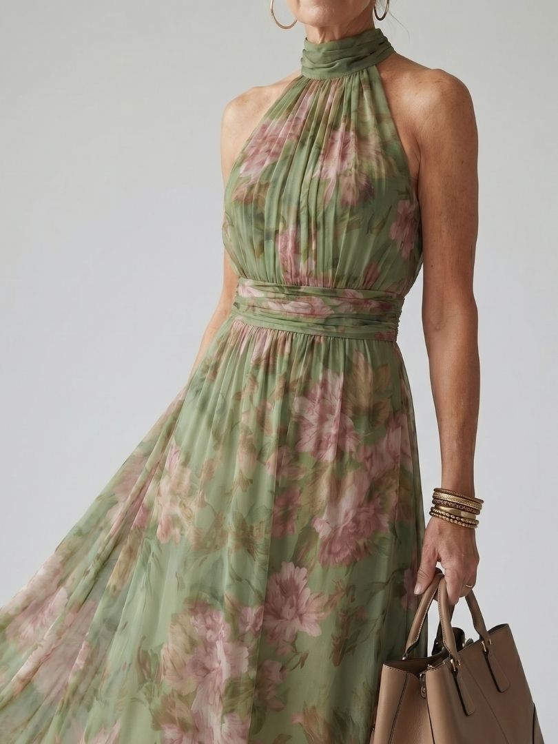 Mirella | Robe midi halter