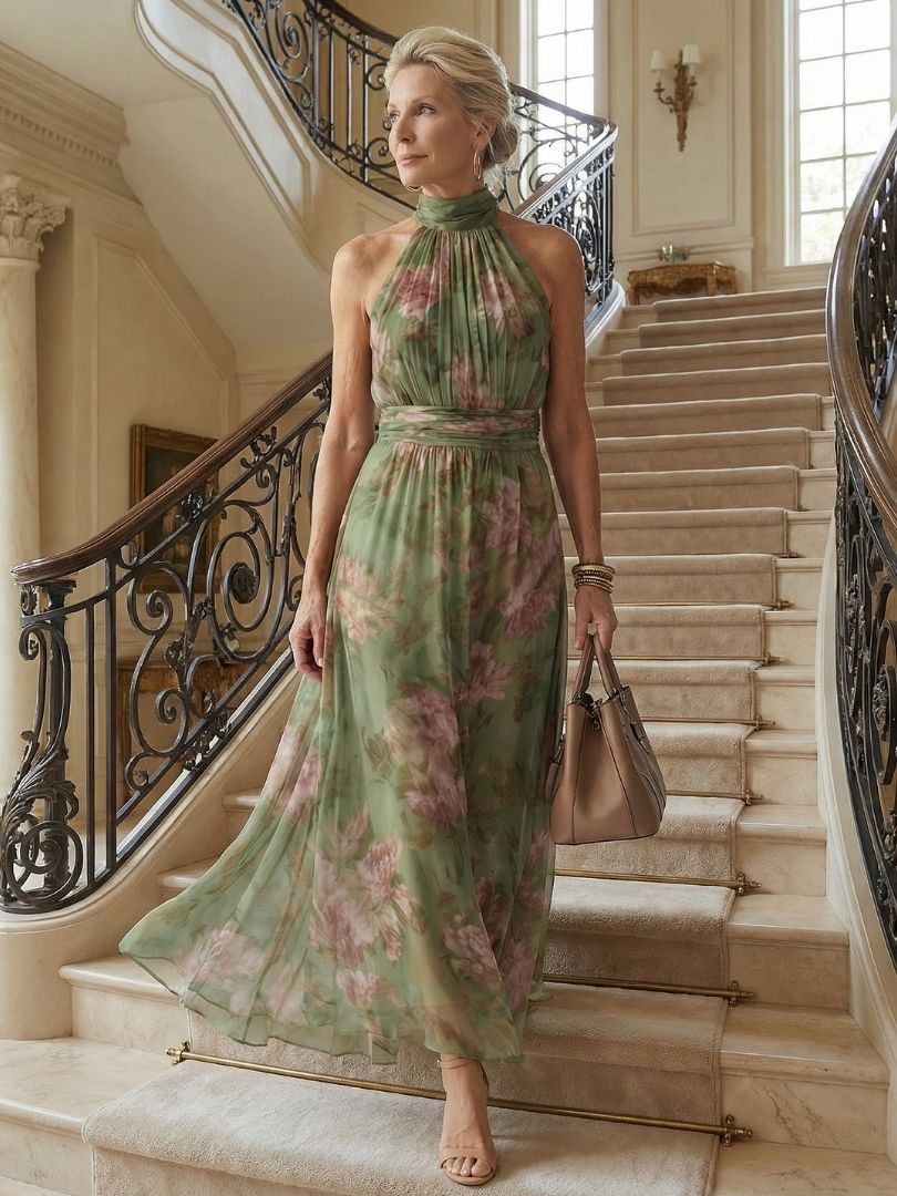 Mirella | Robe midi halter