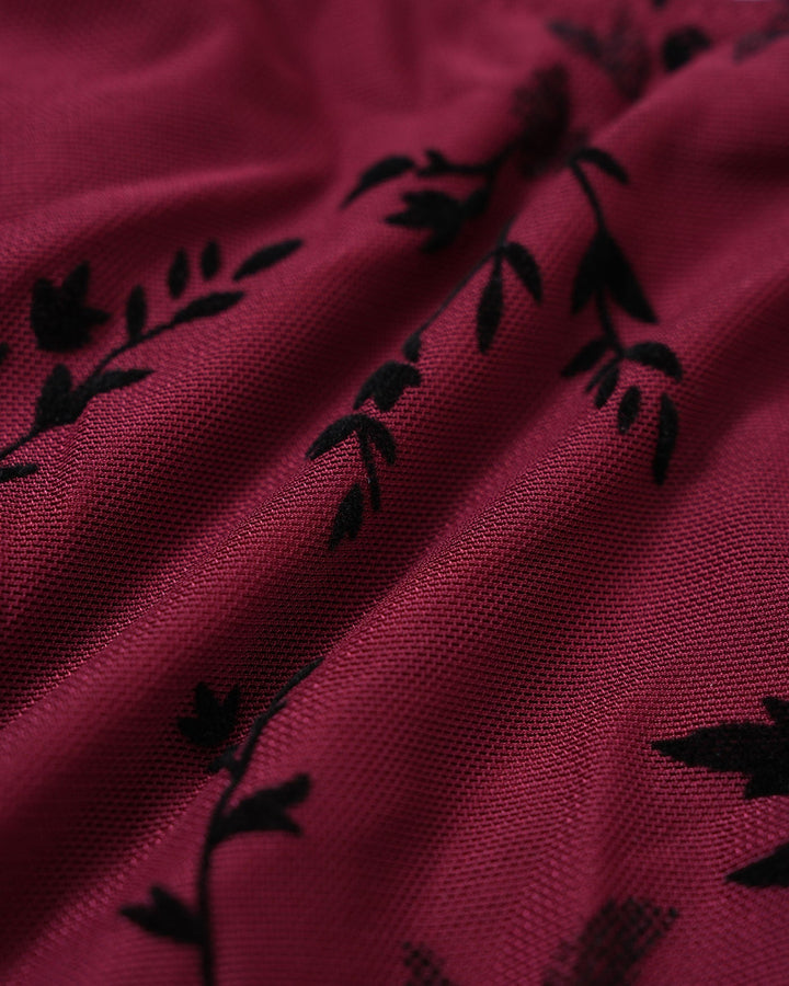 Ensemble de Bikini Rouge à Armatures Florales