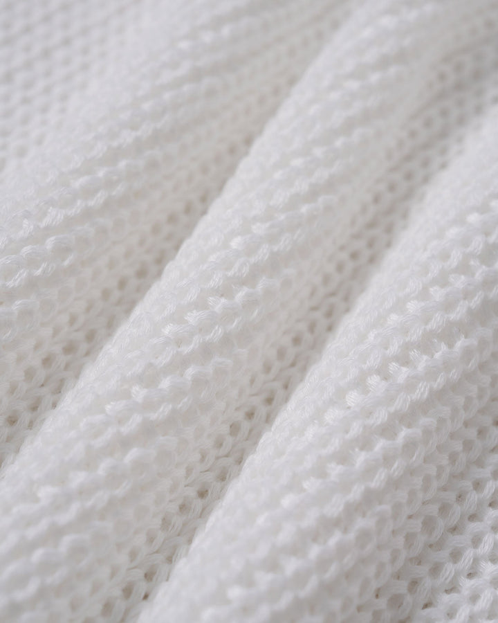 Couverture en Crochet Blanc