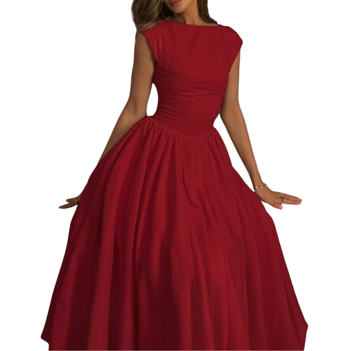 CLARISSA – Robe Maxi Dos Nu Bardot Chic