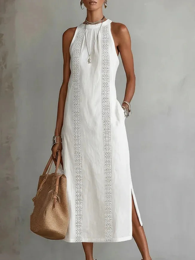 Robe d'été blanche sans manches