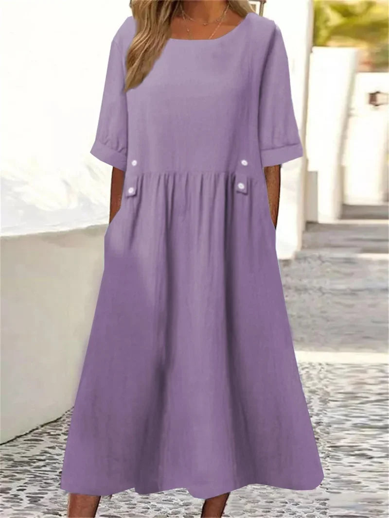 Robe Femme  Coton Lin Confortable