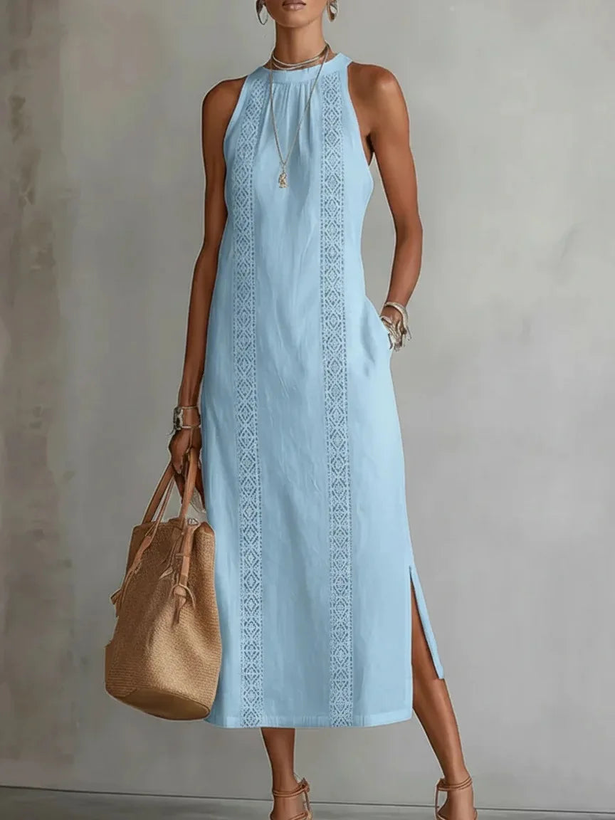 Robe d'été blanche sans manches