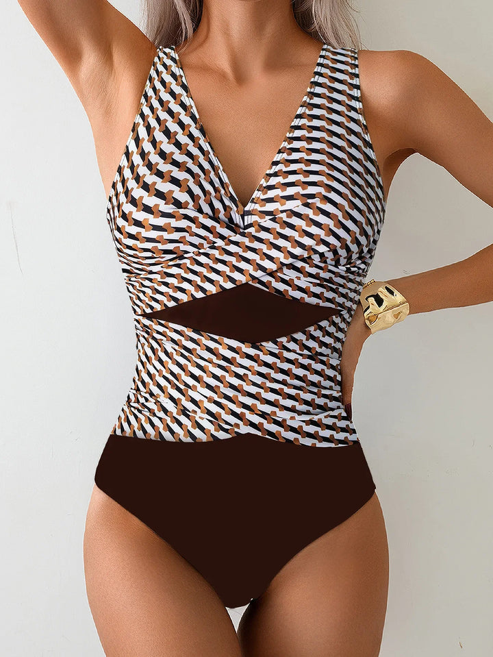 Maillot de Bain Une Pièce Croisé Portefeuille Maintien Renforcé