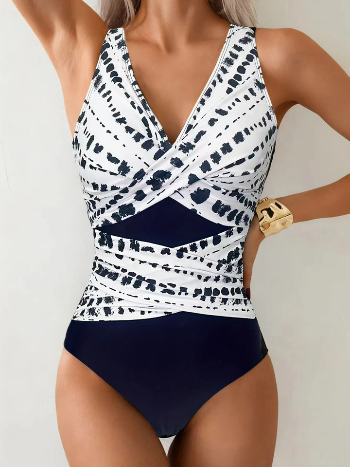 Maillot de Bain Une Pièce Croisé Portefeuille Maintien Renforcé