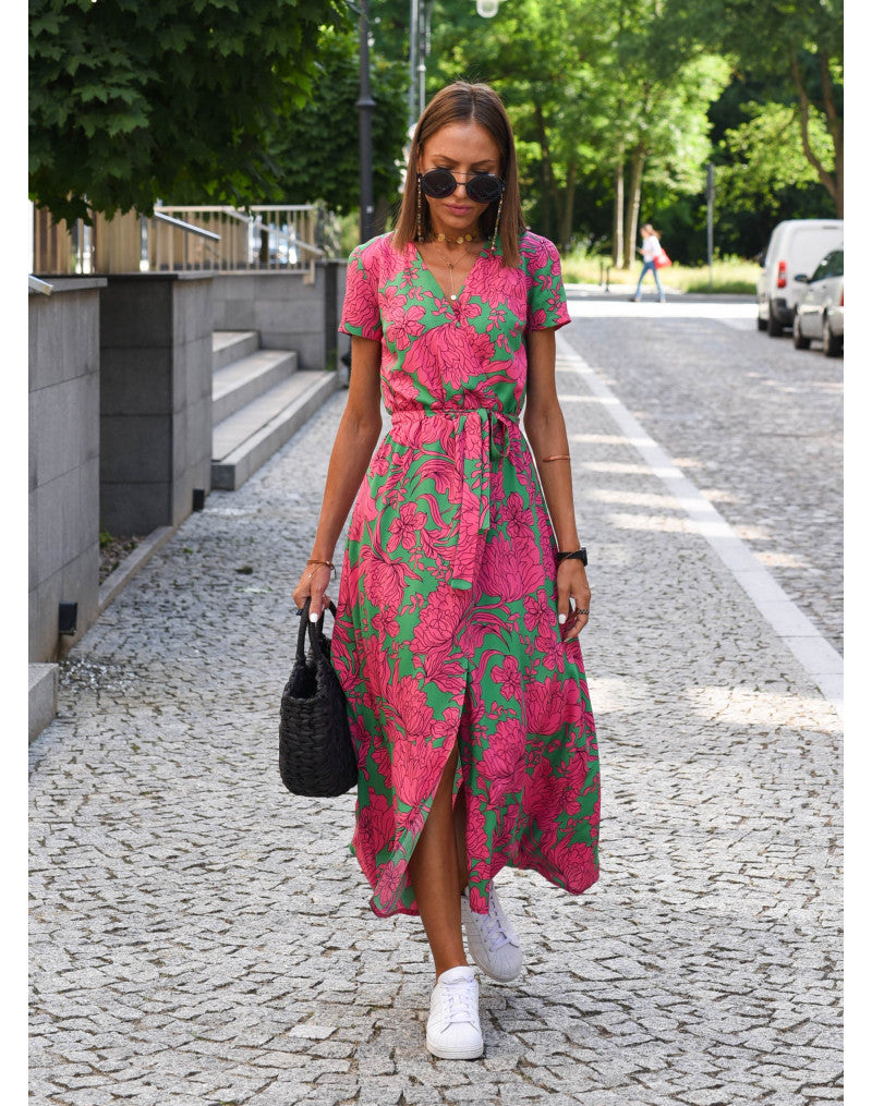 Judy | Robe Florale Élégante à Col V