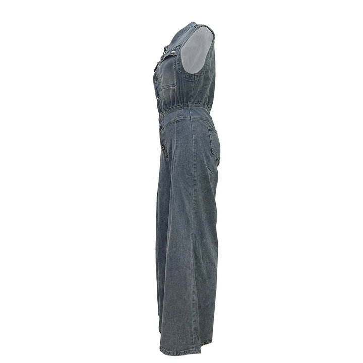 Stella | Combinaison en Jean à Taille Cintrée et Jambes Larges