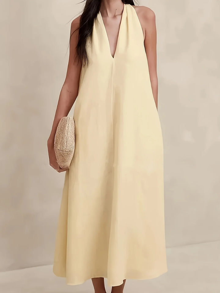 Robe Maxi Décontractée à Col Halter V