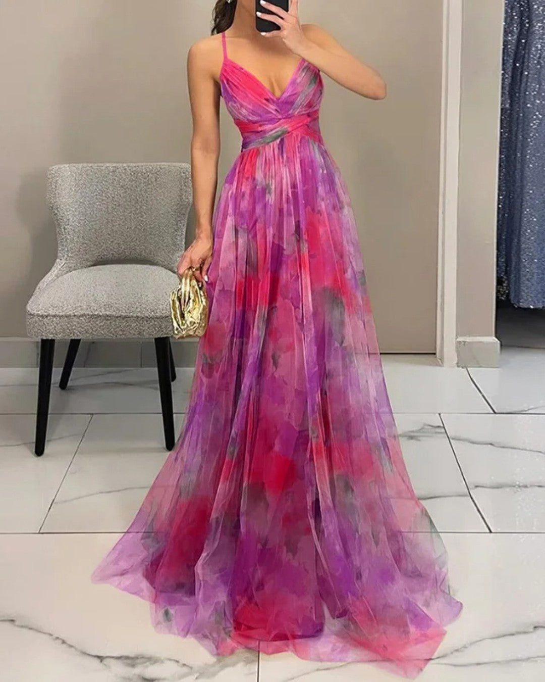 Claudia | Robe longue envoûtante avec imprimé floral