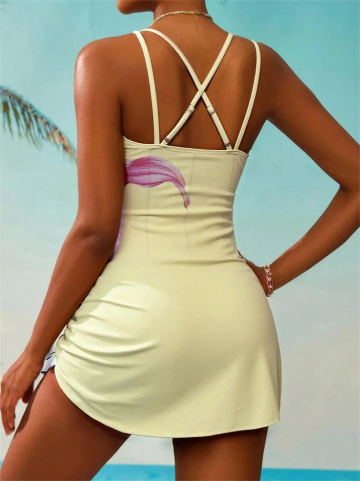 Robe de Bain Décolleté en V Flatteuse