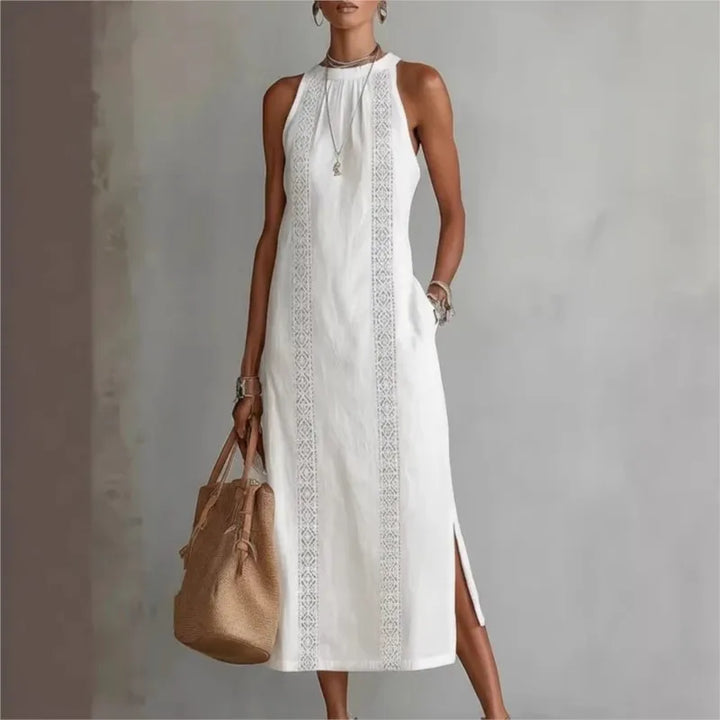 Robe d'été blanche sans manches