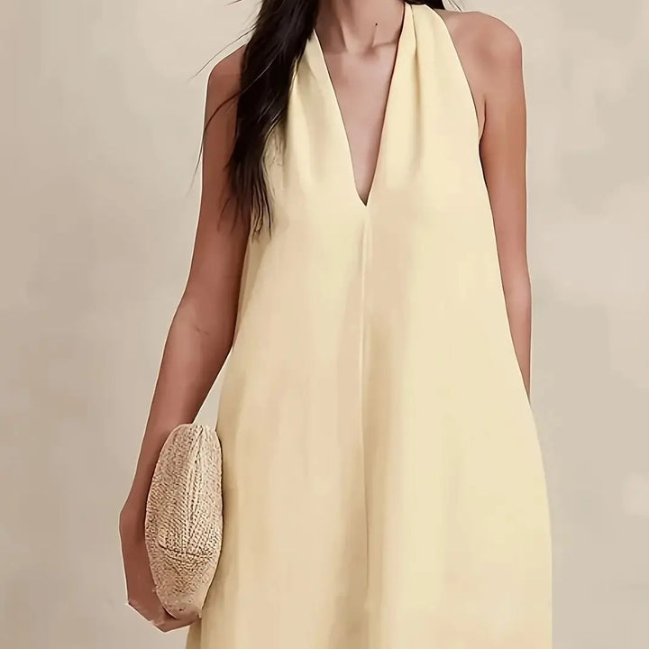 Robe Maxi Décontractée à Col Halter V