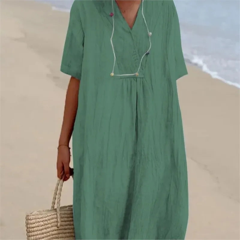 Silvana™ | Robe Maxi Texturée Décontractée