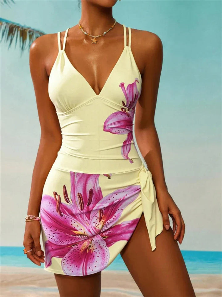 Robe de Bain Décolleté en V Flatteuse