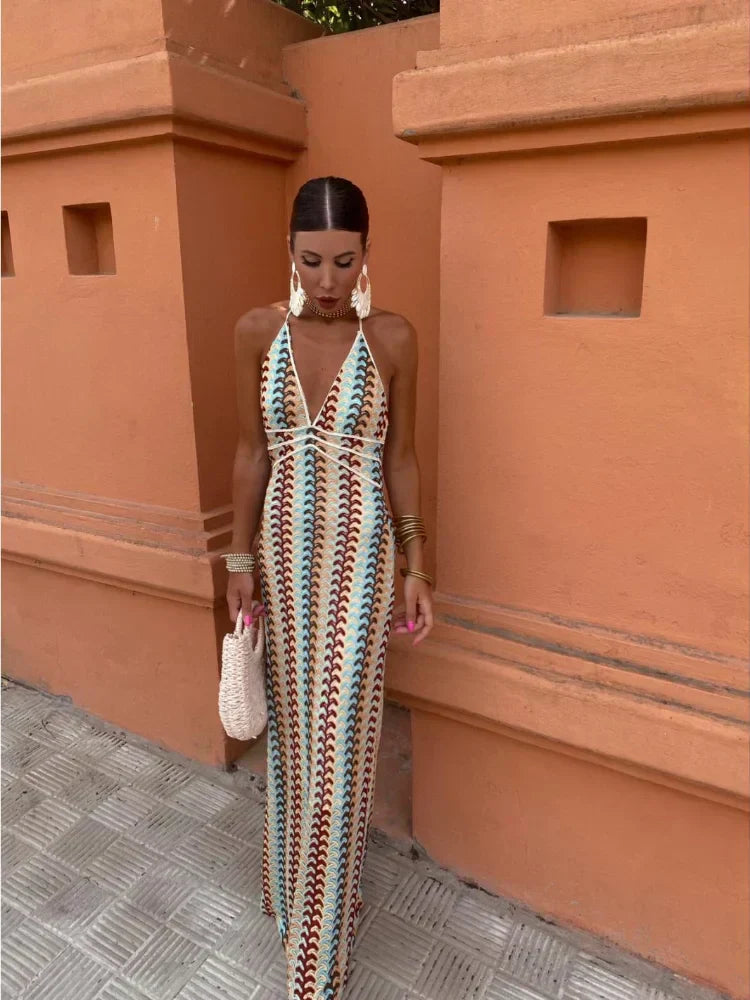 Naama-Lee™ | Robe Maxi Décolleté V Sans Dos