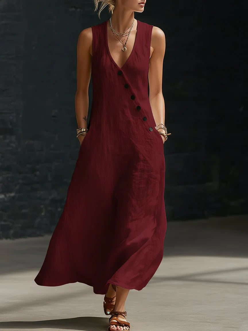 Robe Maxi Décontractée Sans Manches