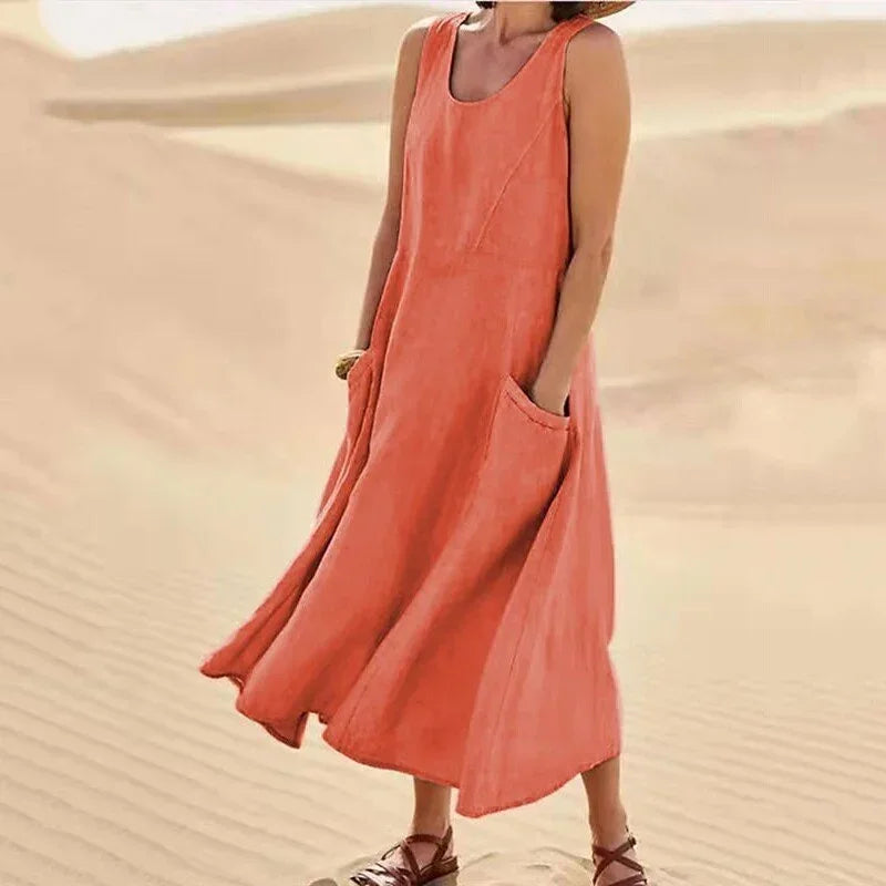 Robe d'été sans manches en coton