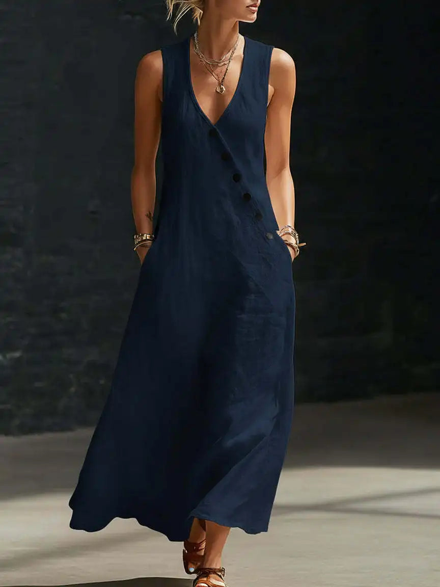 Robe Maxi Décontractée Sans Manches
