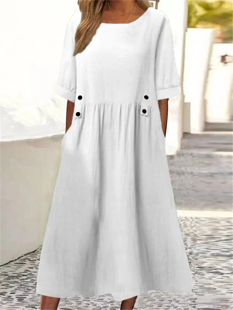 Robe Femme  Coton Lin Confortable