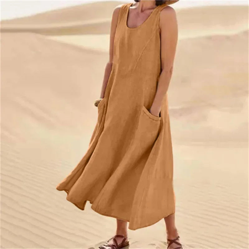 Robe d'été sans manches en coton