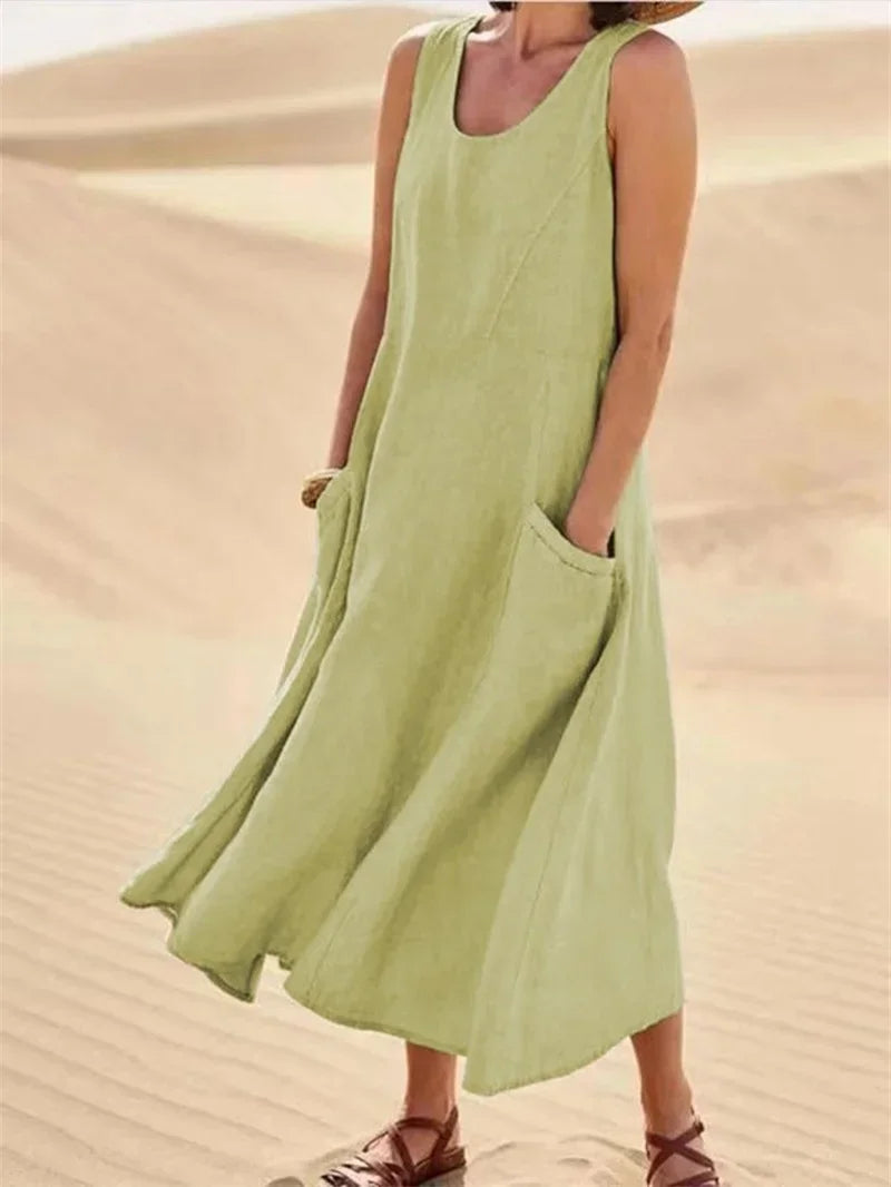 Robe d'été sans manches en coton