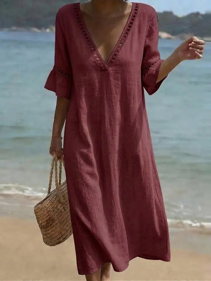 Robe Midi V-Cou