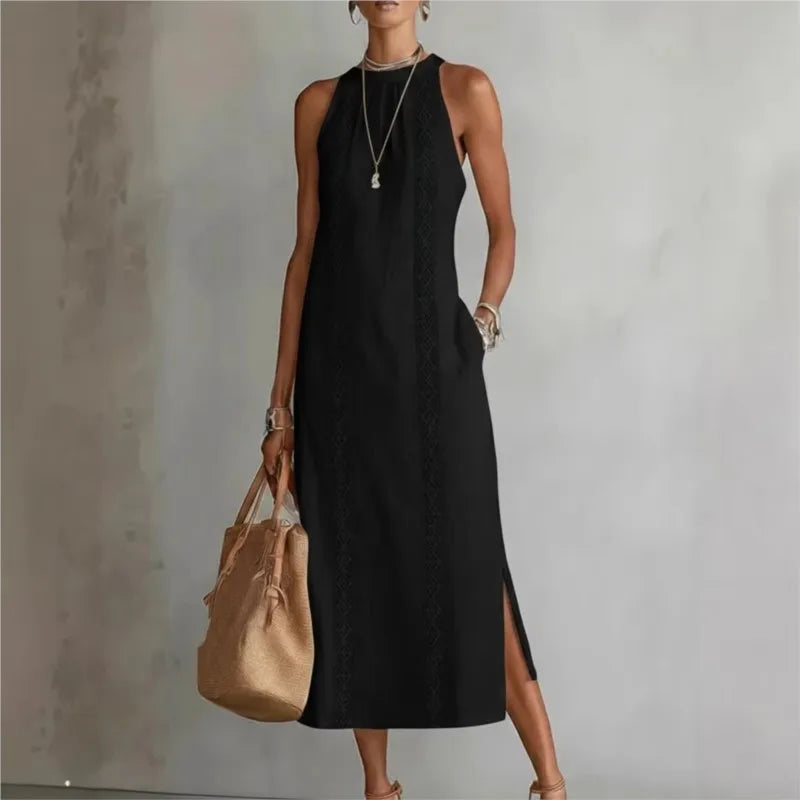 Robe d'été blanche sans manches