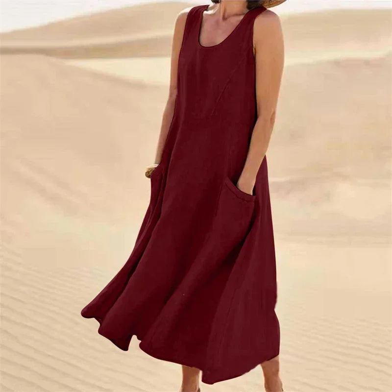 Robe d'été sans manches en coton