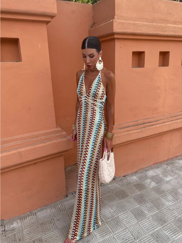 Naama-Lee™ | Robe Maxi Décolleté V Sans Dos