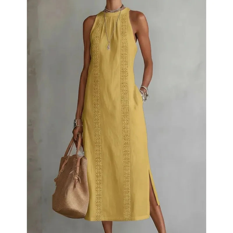 Robe d'été blanche sans manches