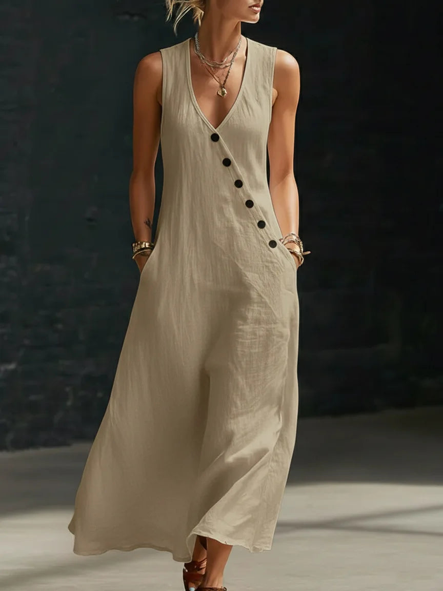 Robe Maxi Décontractée Sans Manches