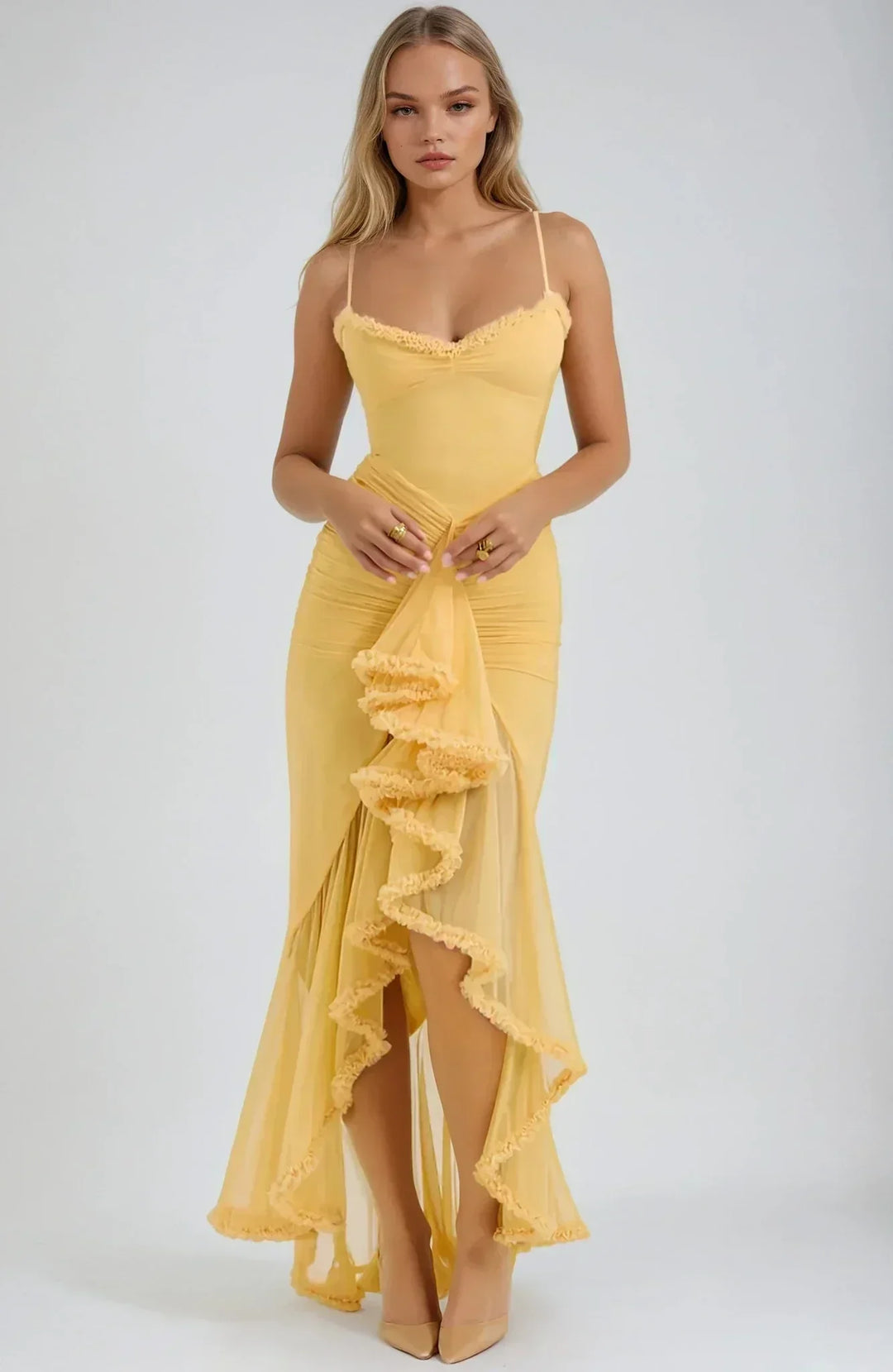 Chloe™ | Robe en Maille Jaune