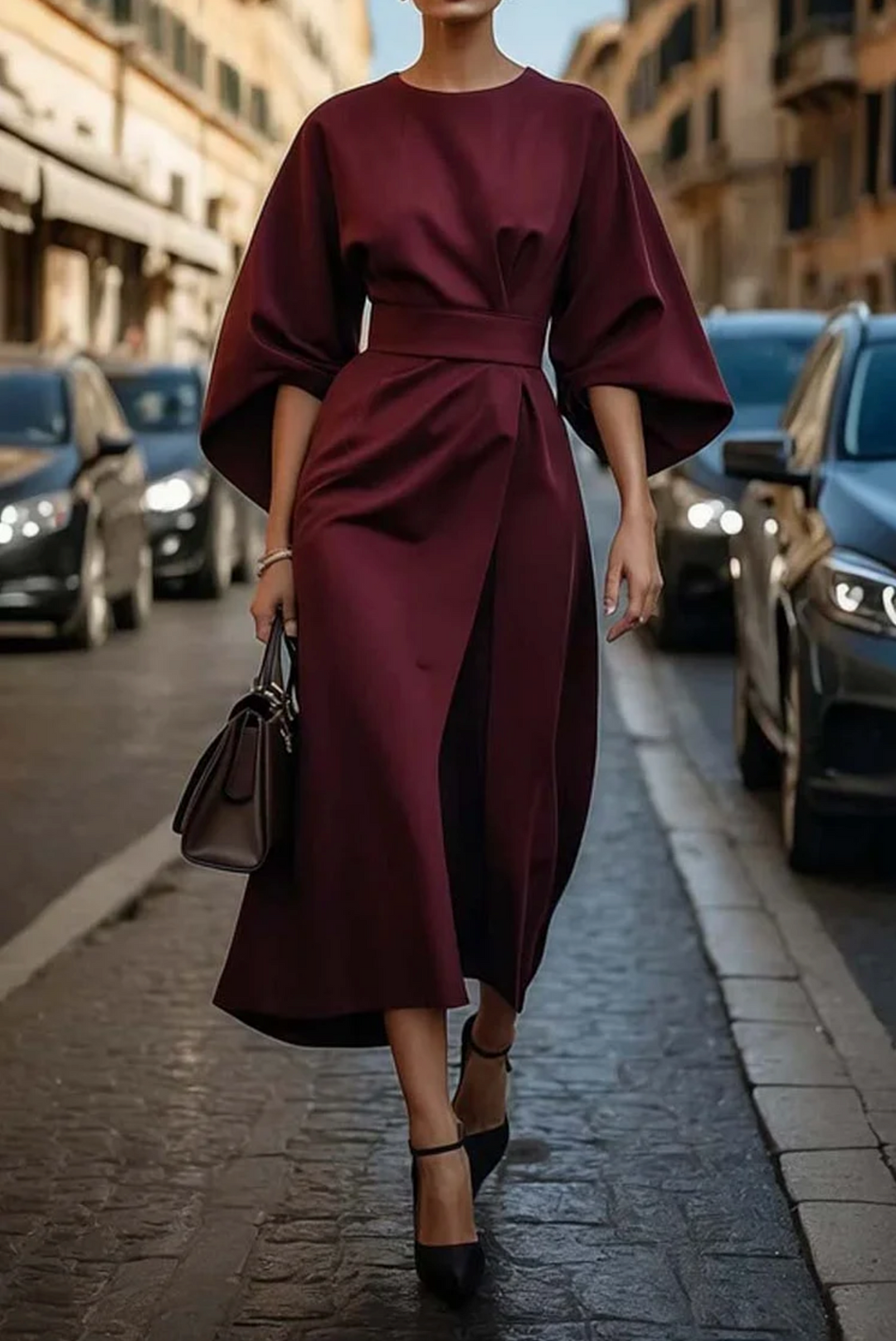 Maya™ | Robe à manches lanternes élégante