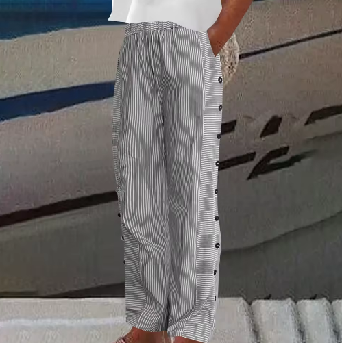 REA | Pantalon Casual Rayé Confortable