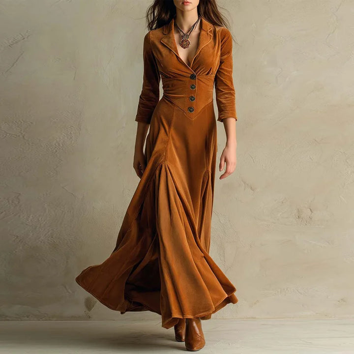 Mirella | Robe Maxi en Velours Fluide