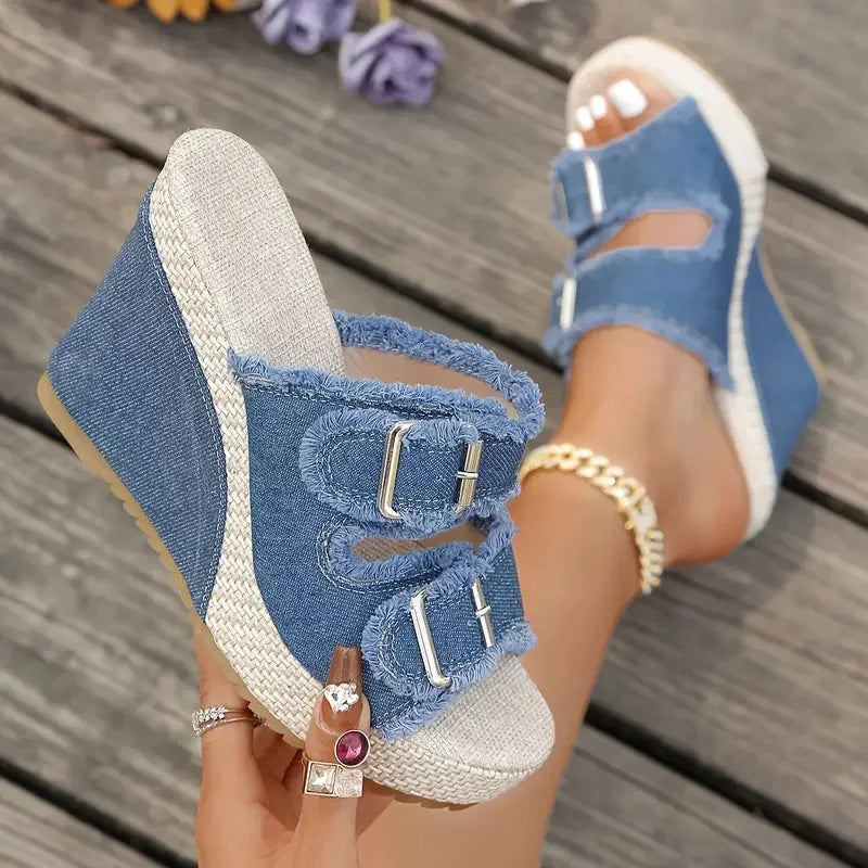 Atelier | Sandales à Talon Wedge Fray Edge
